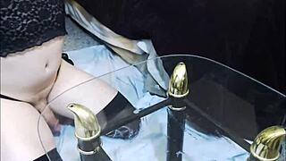 Sexy Emo Tranny Licks Her Own Cum In Homemade Solo!