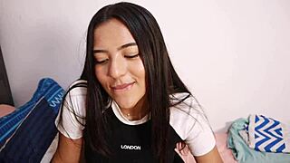 Colombian Latina Neighbor Takes Creampie in POV First Time