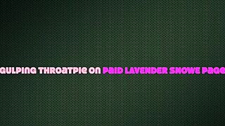 gorgeous bimbo smacks lips while sucking fat cock balls deep for throatpie