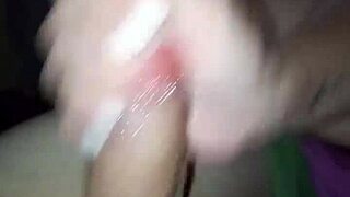 Started watching porn, she massages my cock until I explode