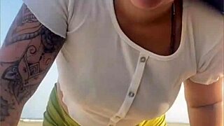 Just giving a quick suck on the beach today