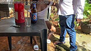 an old man of sixty fucks a girl in the bar