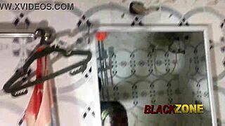 stepmom whispers secrets to stepson in bathroom hideout