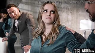 Curvy big boobs MILFs bang stepfamily hard for game show prize