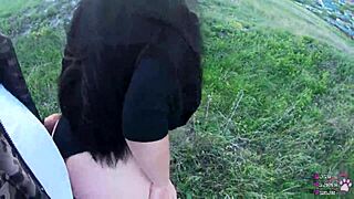 Goth Teen Slut With Big Ass Fucked Bareback On The Street