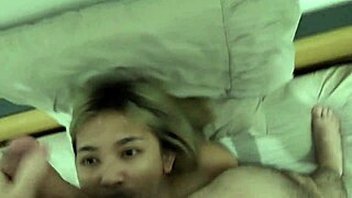 Offering lingerie to Indonesian wife, she sucks me but won't swallow