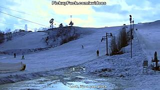 Real Facial for Sexy Snowboard Babe in Scene 2