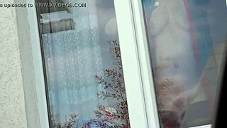 i’m flashing naked in stockings, taxi driver saw me washing windows