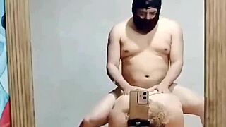 We fuck my hot latina wife in front of the mirror at home