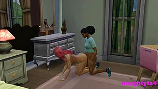 In the Dorm, a Girl Catches Her Futa Roommate Masturbating and Gets Punished with a Big Cock Assfucking