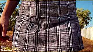 i forgot my panties under this tiny skirt today