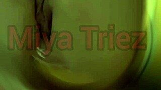 Miya Triez teases as housewife, ripping clothes to reveal natural tits and ass for fucking