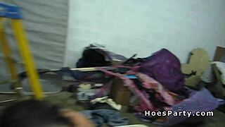 Nasty amateurs flashing on streets before outdoor party with blowjobs and monster cocks