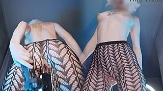 Petite blonde handles huge BBC like a pro with fake cum dripping