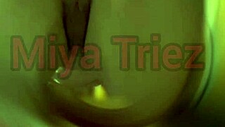 Miya Triez teases as housewife, ripping clothes to reveal natural tits and ass for fucking