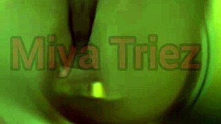 Miya Triez teases as housewife, ripping clothes to reveal natural tits and ass for fucking