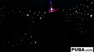 Two hot blondes are sharing a halloween scare with intense fucking