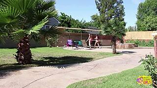 Sensual bikini girls start licking and dive into taboo lesbian sex