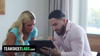 Nerdy Cute Leana Lovings Joins Pornstars in Hot Threesome