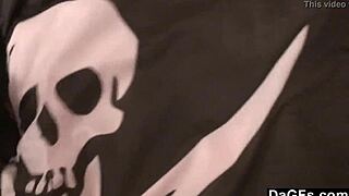 Sexy Caribbean Pirate Girl Strips and Masturbates on Cam!