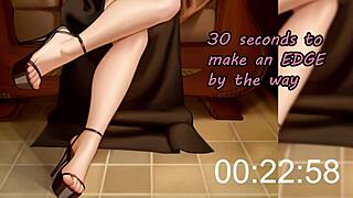 Anime feet femdom gives jerk off instructions with humiliation and edging