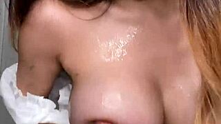 Watch Raelilblack tit fuck that dildo