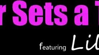 Lustful Lily Larimar sends titty pics to ex boyfriend, then fucks stepbro hard for orgasm