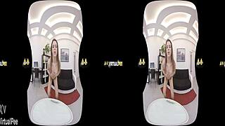 Brunette Splashes With Piss Boldly
