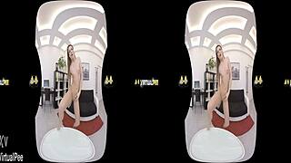 Brunette Splashes With Piss Boldly