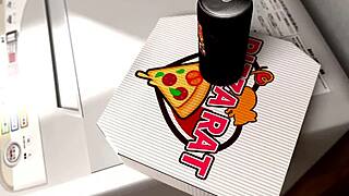 Pizza delivery turns into wild threesome with extended footjob action for all! 🍕