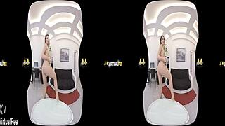 Brunette Splashes With Piss Boldly