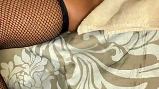 Ebony Nympho Plays with Pink Pussy