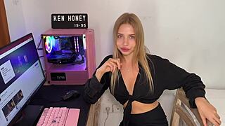 Blonde Girlfriend Teasing In Thong On Outdoor Camera!