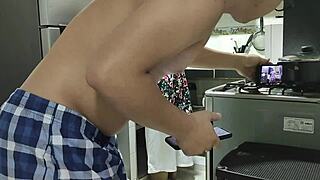 my step-nephew fucks me in the kitchen, fearing my husband