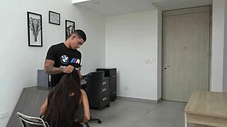 Submissive Teen In Lingerie Persuades Mature Guard With Hard Fucking