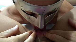 wife makes cuckold lick cum from monster cock