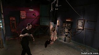 omg, this busty babe bent over getting her ass caned in tight bondage! 😳