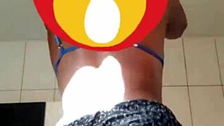 my young wife shaking her ass to funk music, teasing the husband