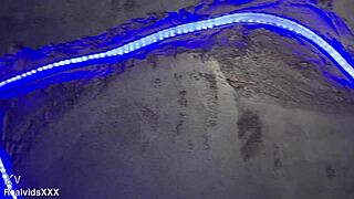 Fucking a wild irradiated slut with shaved pussy and creampie finish