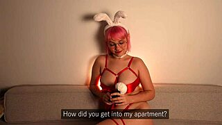 Ex girlfriend gives birthday gift: anal plug and cum-filled blowjob