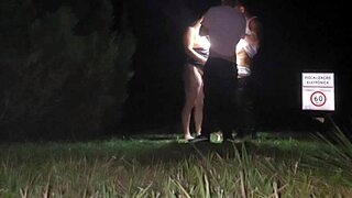 i met two fans at the club, got all wet, and let them fuck me right there in the street outdoors.