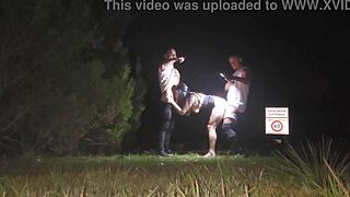 i met two fans at the club, got all wet, and let them fuck me right there in the street outdoors.