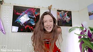 Skinny Anal Fuckslut Drinks Piss and Chokes During Rough All-Holes Punishment