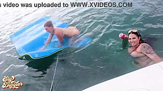 Hey, check out this wild Miami boat day BTS with willow ryder, ameena green, aria six, and more babes getting naughty! 😏