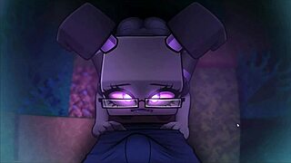 Yo, Hornycraft parody nerdy girl gags deep in the forest