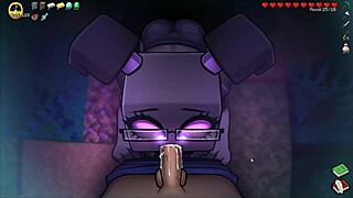 Yo, Hornycraft parody nerdy girl gags deep in the forest