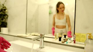 Cleaning Lady Sneaks a Peek in Your Bathroom