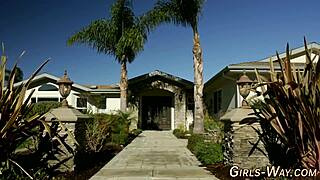 Watch this lesbian babe munch hairy pussy with scissoring and tribbing?