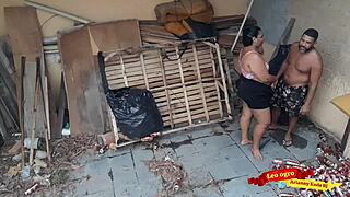 hey, check this hot chubby chick givin her ass to brother-in-law in abandoned house