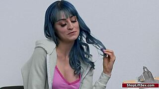 Lp officer deals with a teen shoplifter in the office setting